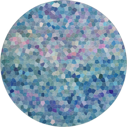 Luxury Washable Indoor/Outdoor Kaleidoscope KL1 Teal 8' x 8'