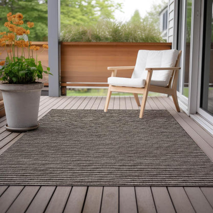 Indoor/Outdoor Laidley LA1 Chocolate Washable 10' x 14' Rug