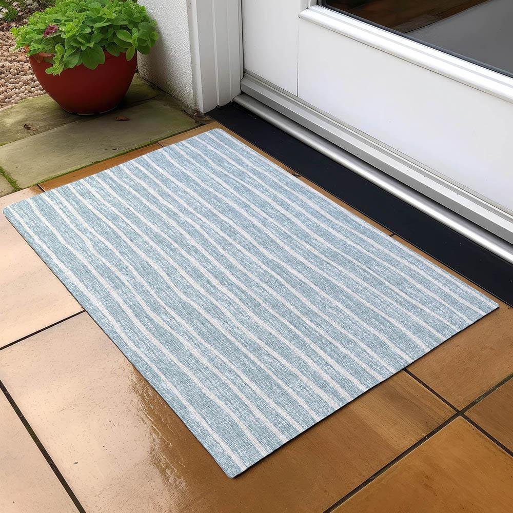 Indoor/Outdoor Laidley LA1 Sky Blue Washable 1'8" x 2'6" Rug