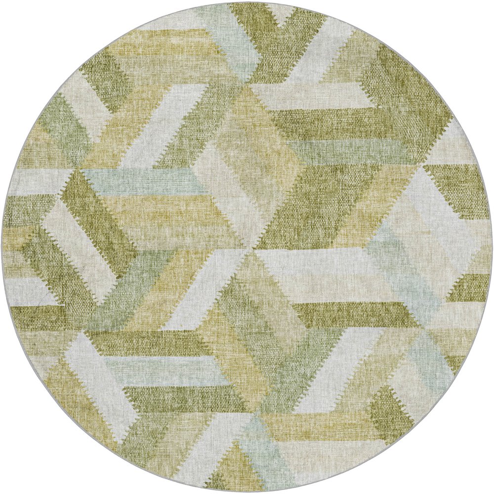 Luxury Washable Lorenzo Aloe 8' x 8' Round Rug