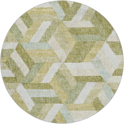 Luxury Washable Lorenzo Aloe 8' x 8' Round Rug