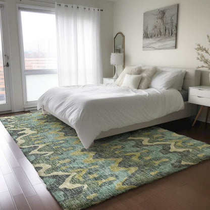 Luxury Washable Lorenzo Teal 2'6" x 3'10" Rug