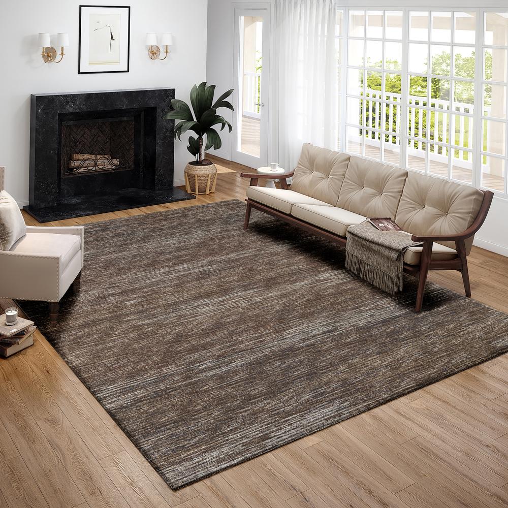 Marston Brown Transitional Striped 10' x 14' Area Rug Brown AMA31