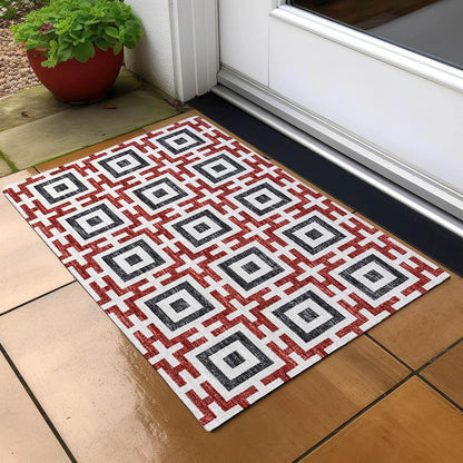 Indoor/Outdoor Marlo MO1 Red Washable 1'8" x 2'6" Rug