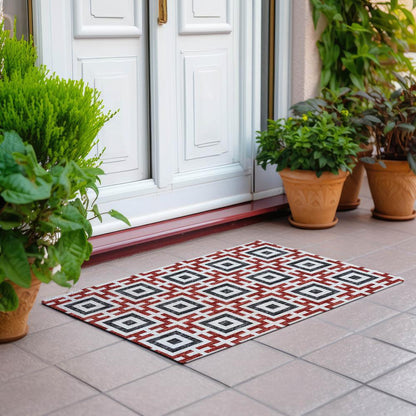 Indoor/Outdoor Marlo MO1 Red Washable 1'8" x 2'6" Rug
