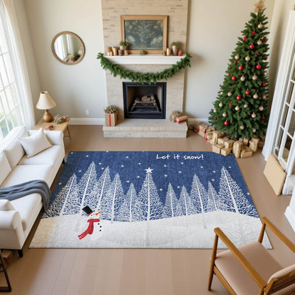 Luxury Washable Indoor/Outdoor Merry & Bright Navy 2'6" x 3'10" Rug