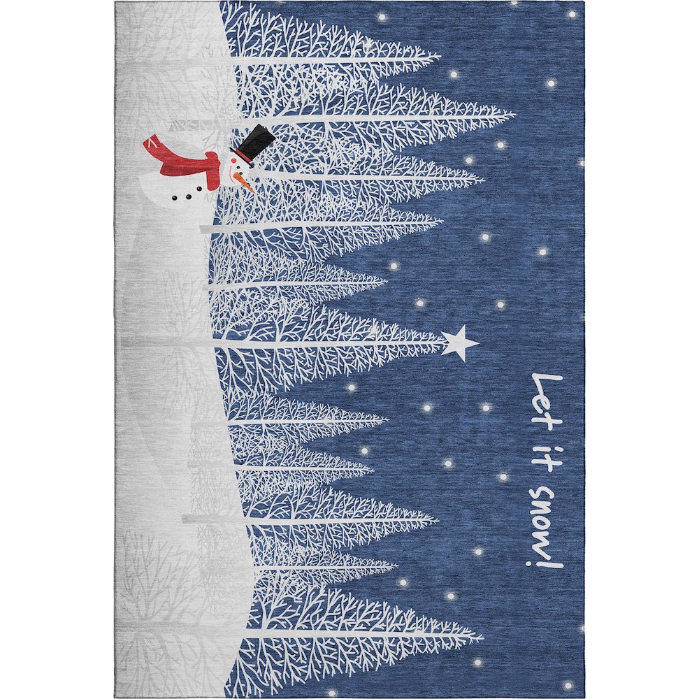 Luxury Washable Indoor/Outdoor Merry & Bright Navy 2'6" x 3'10" Rug