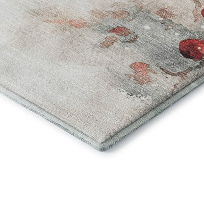 Luxury Washable Indoor/Outdoor Merry & Bright Ivory 1'8" x 2'6" Rug