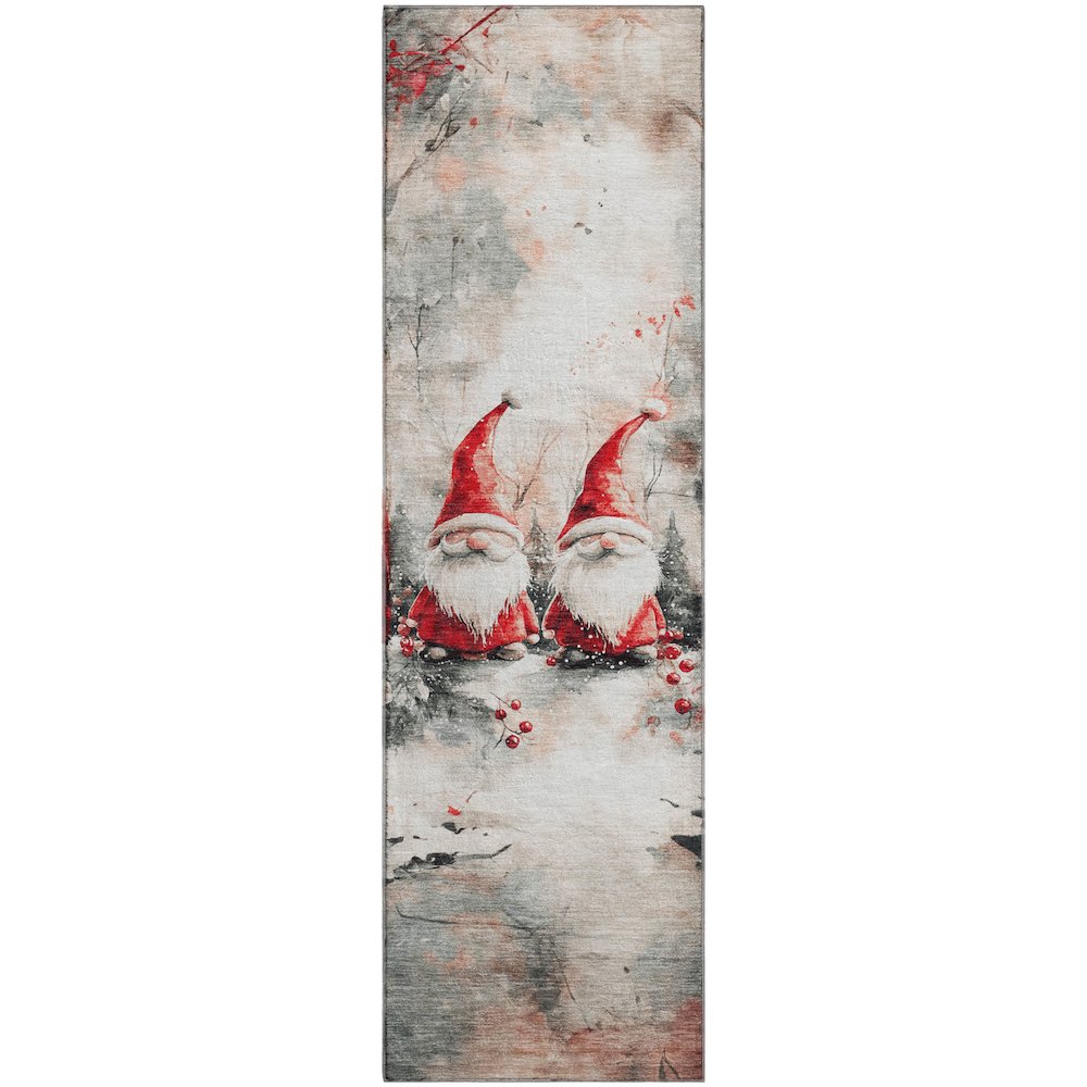 Luxury Washable Indoor/Outdoor Merry & Bright Ivory 2'3" x 7'6" Runner Rug