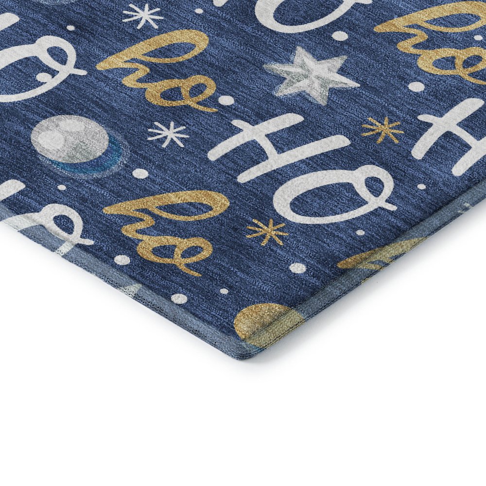 Luxury Washable Indoor/Outdoor Merry & Bright Navy 1'8" x 2'6" Rug