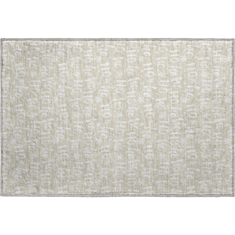 Luxury Washable Indoor/Outdoor Merry & Bright Beige 1'8" x 2'6" Rug