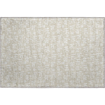 Luxury Washable Indoor/Outdoor Merry & Bright Beige 1'8" x 2'6" Rug