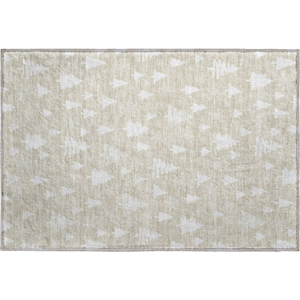Luxury Washable Indoor/Outdoor Merry & Bright Beige 1'8" x 2'6" Rug