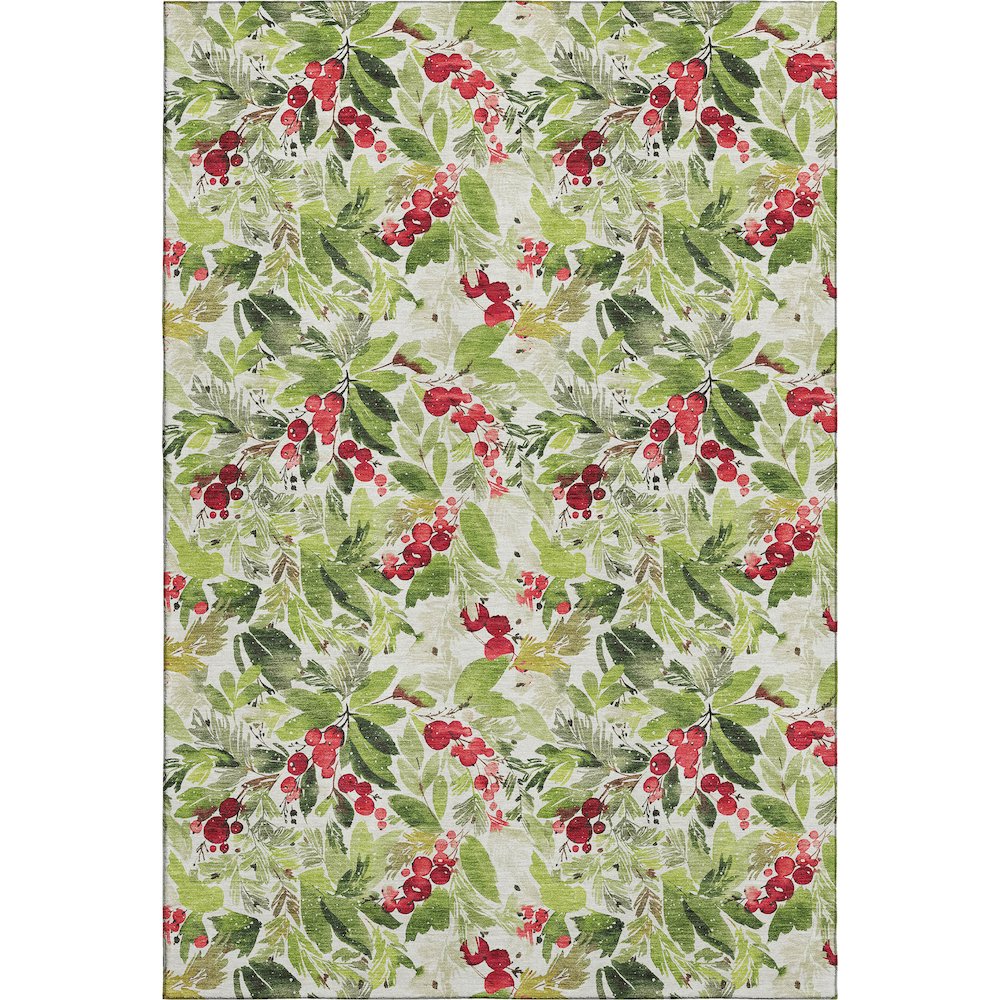 Luxury Washable Indoor/Outdoor Merry & Bright Aloe 2'6" x 3'10" Rug