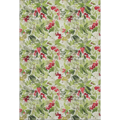 Luxury Washable Indoor/Outdoor Merry & Bright Aloe 2'6" x 3'10" Rug
