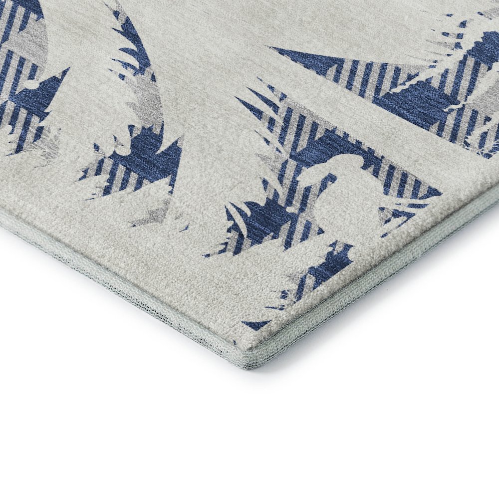 Luxury Washable Indoor/Outdoor Merry & Bright Blue 1'8" x 2'6" Rug