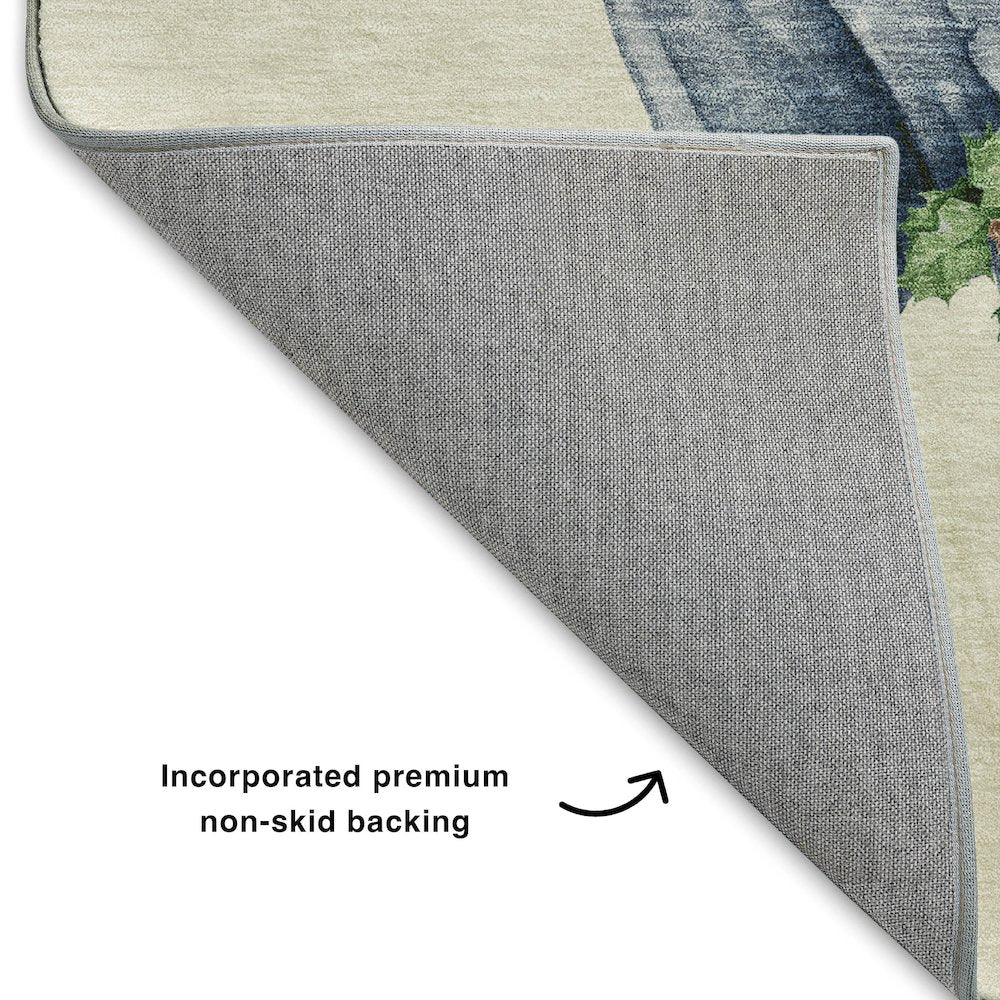 Luxury Washable Indoor/Outdoor Merry & Bright Ivory 1'8" x 2'6" Rug