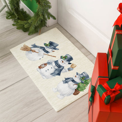 Luxury Washable Indoor/Outdoor Merry & Bright Ivory 1'8" x 2'6" Rug