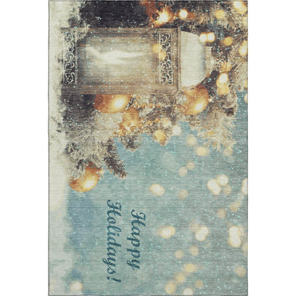 Luxury Washable Indoor/Outdoor Merry & Bright Skydust 2'6" x 3'10" Rug