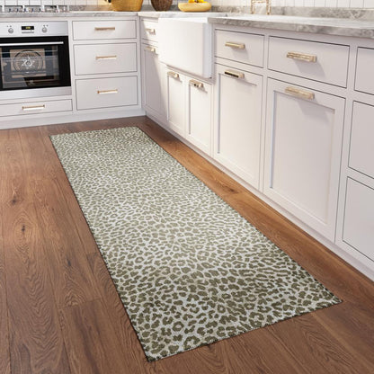 Safari Taupe Animal Animal Print 2'3" x 7'6" Runner Rug Taupe ASF32