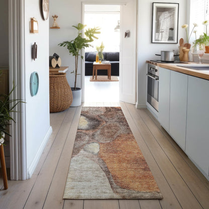 Machine Washable Indoor/Outdoor Neo Coffee 2'3" x 7'6" Runner Rug