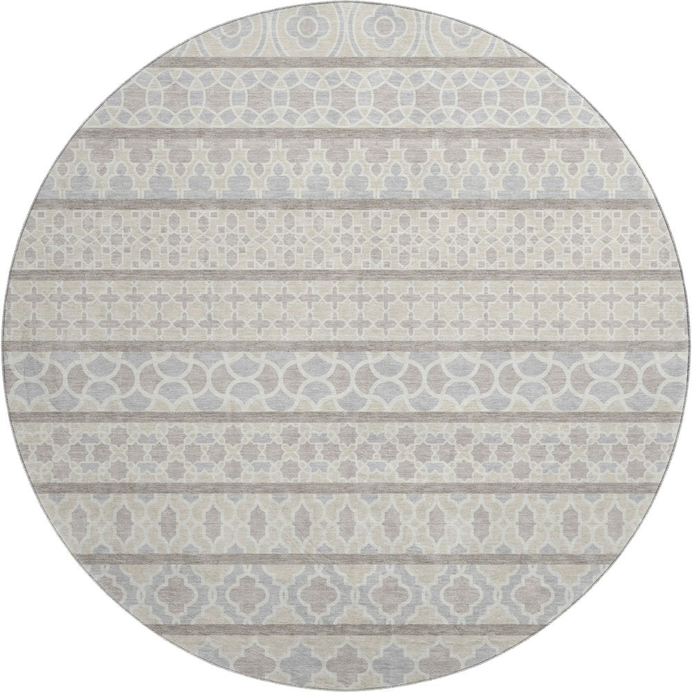Machine Washable Indoor/Outdoor Neo Ivory 8' x 8' Round Rug