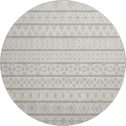 Machine Washable Indoor/Outdoor Neo Ivory 8' x 8' Round Rug