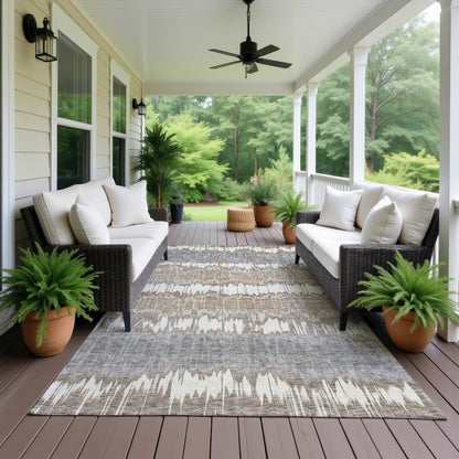 Machine Washable Indoor/Outdoor Neo Taupe 2'6" x 3'10" Rug