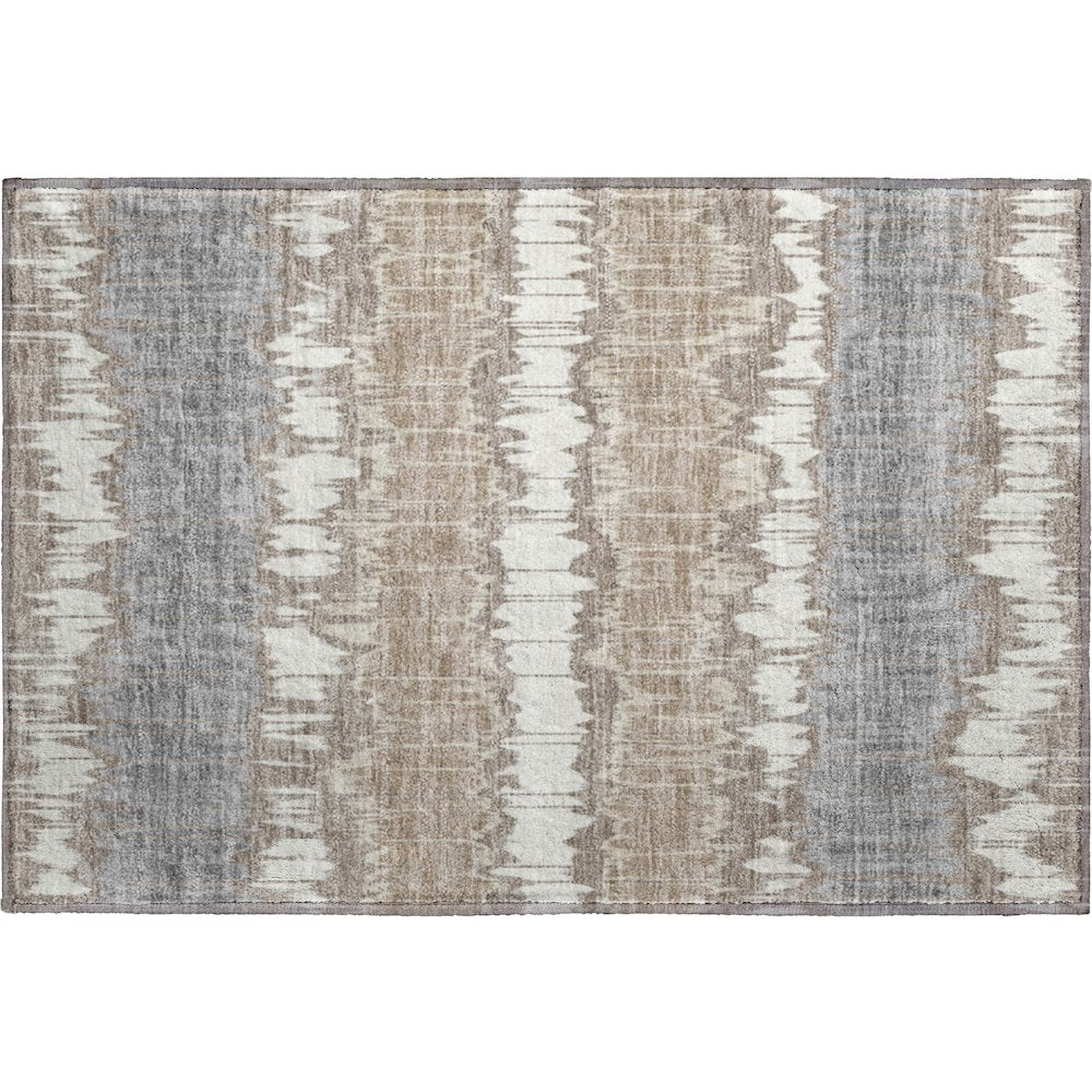 Machine Washable Indoor/Outdoor Neo Taupe 1'8" x 2'6" Rug