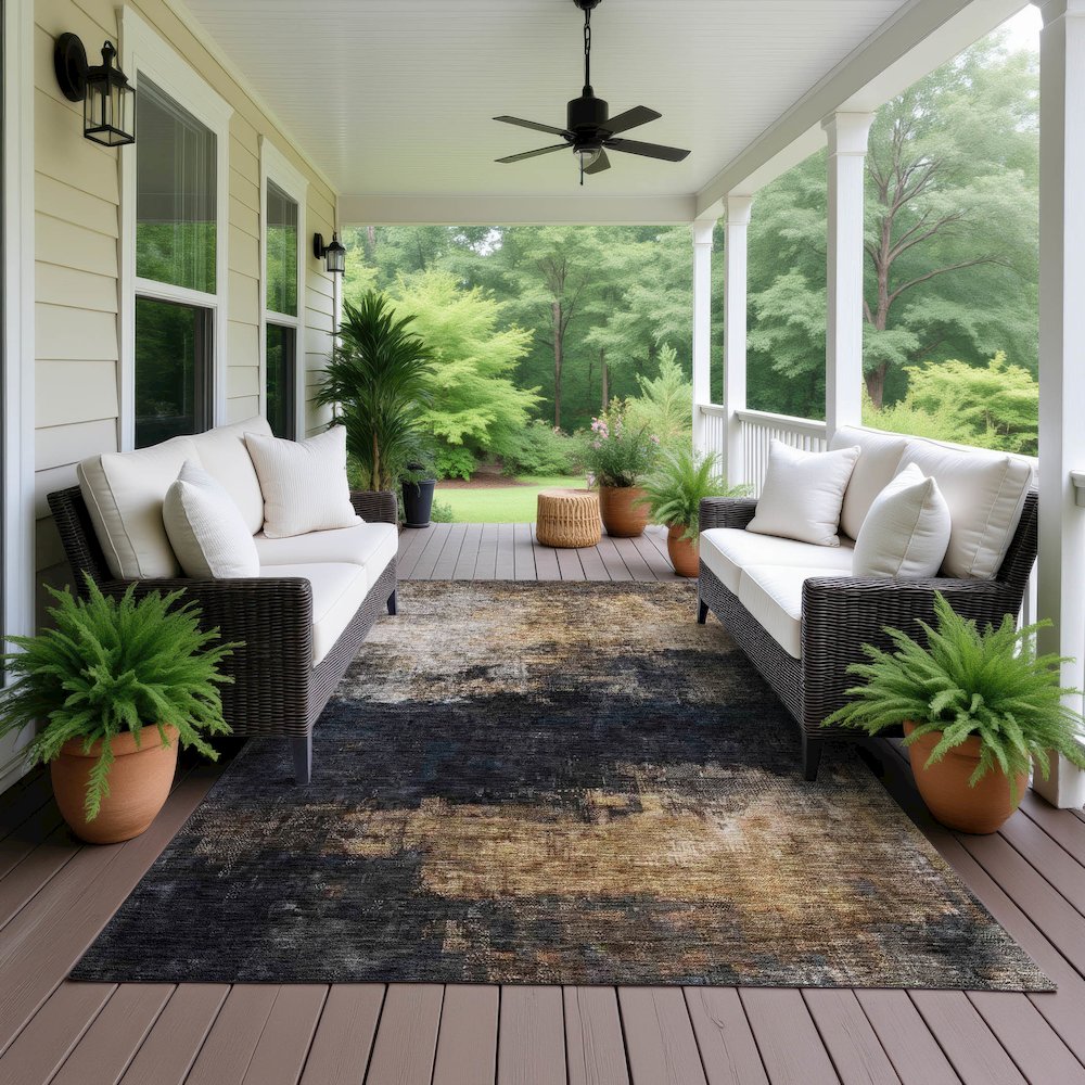 Indoor/Outdoor Nouveau Charcoal 2'6" x 3'10" Rug