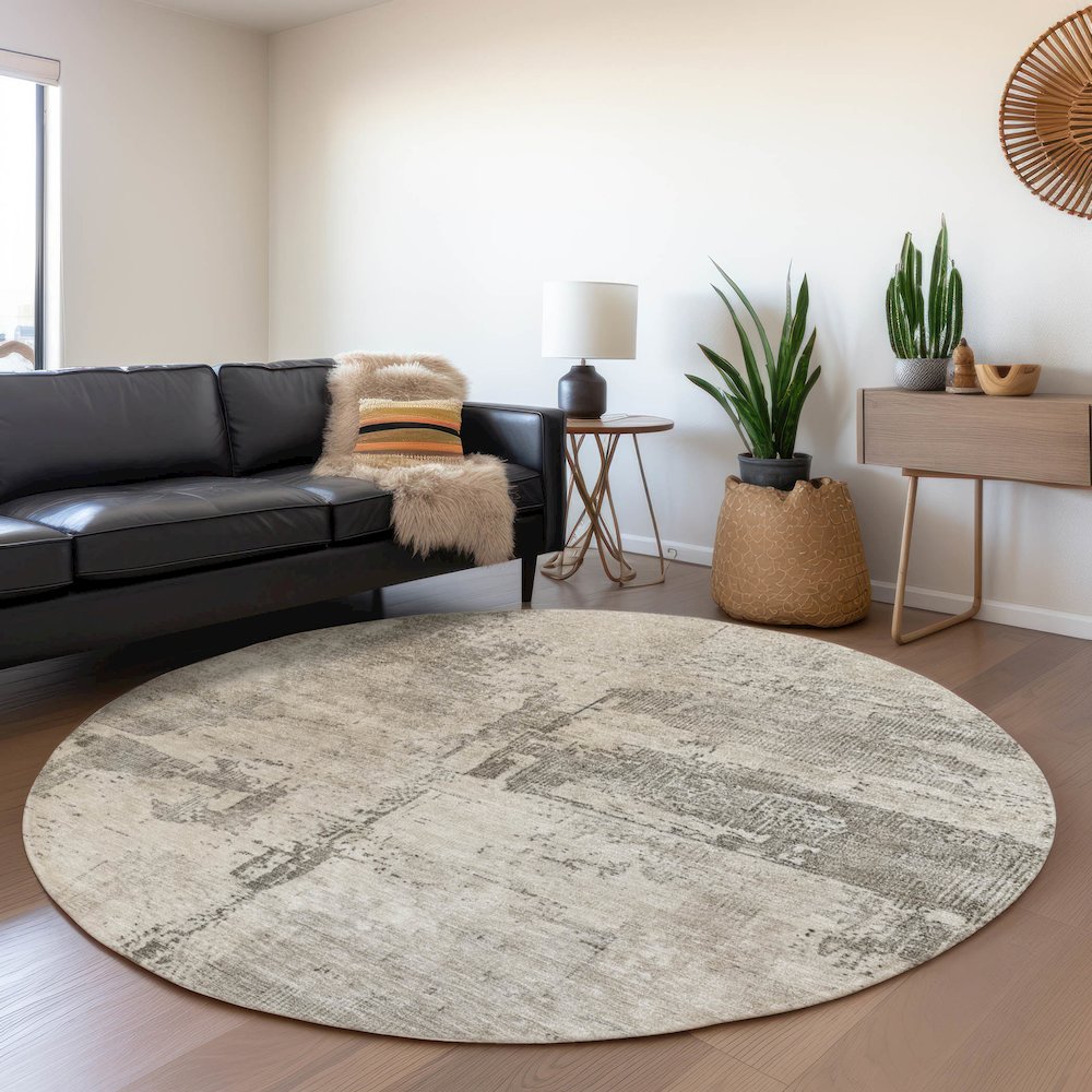 Indoor/Outdoor Nouveau Linen 8' x 8' Round Rug
