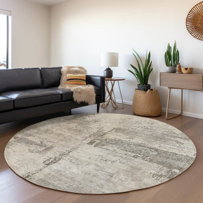 Indoor/Outdoor Nouveau Linen 8' x 8' Round Rug