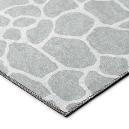 Safari Grey Animal Animal Print 1'8" x 2'6" Accent Rug Grey ASF34