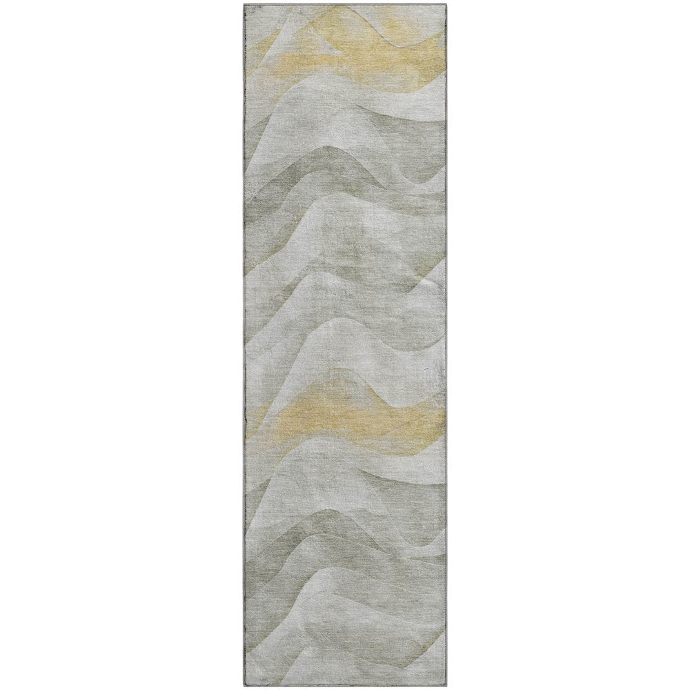 Machine Washable Indoor/Outdoor Pacifica Silver 2'3" x 7'6" Runner Rug