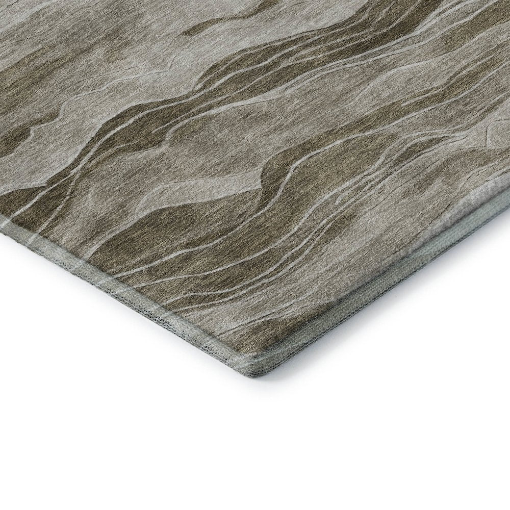 Machine Washable Indoor/Outdoor Pacifica Brown 1'8" x 2'6" Rug