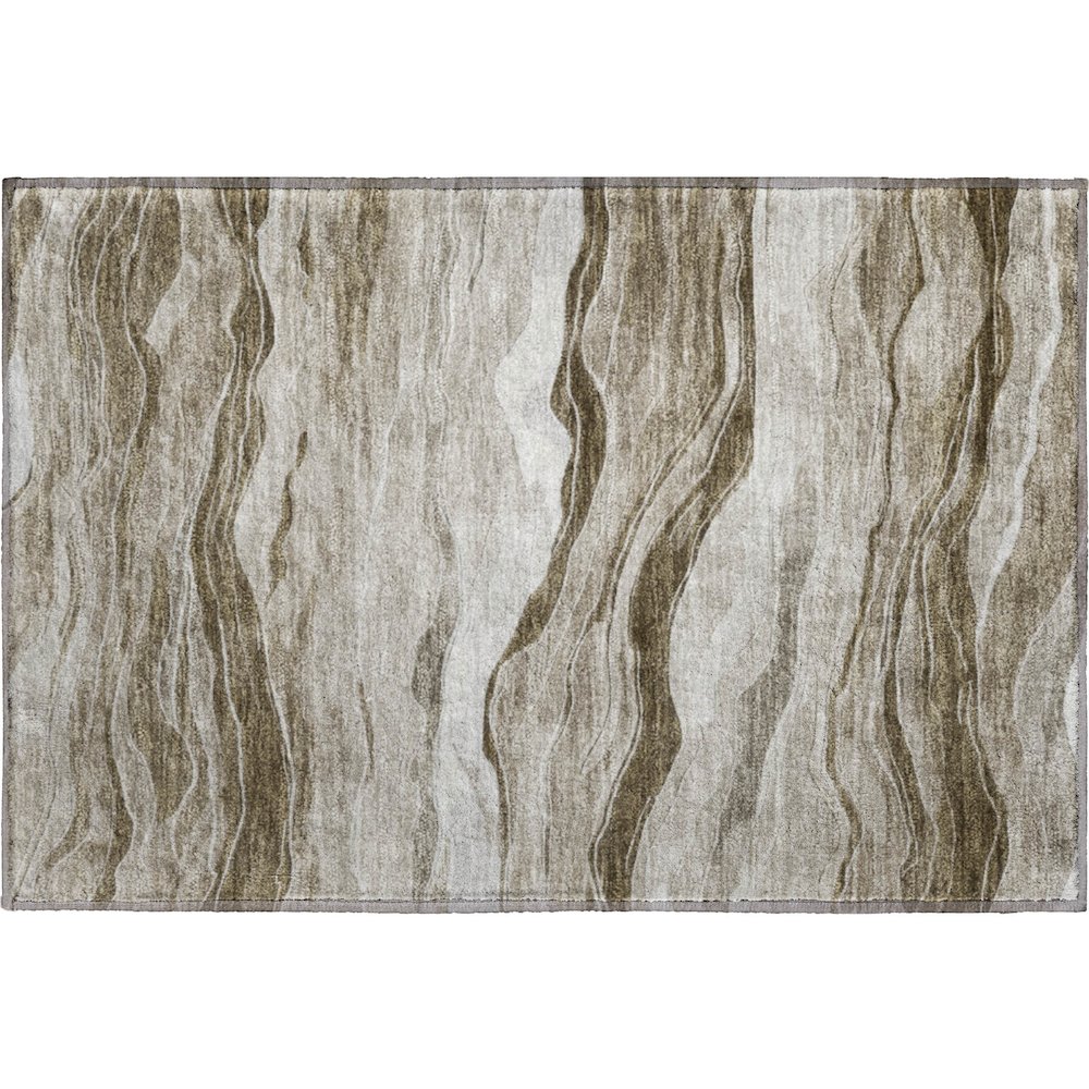 Machine Washable Indoor/Outdoor Pacifica Brown 1'8" x 2'6" Rug
