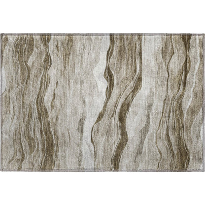 Machine Washable Indoor/Outdoor Pacifica Brown 1'8" x 2'6" Rug