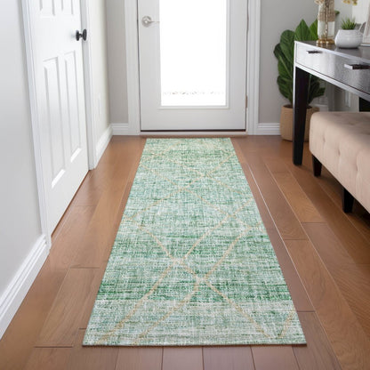 Luxury Washable Indoor/Outdoor Portico Aloe 2'3" x 7'6" Runner Rug