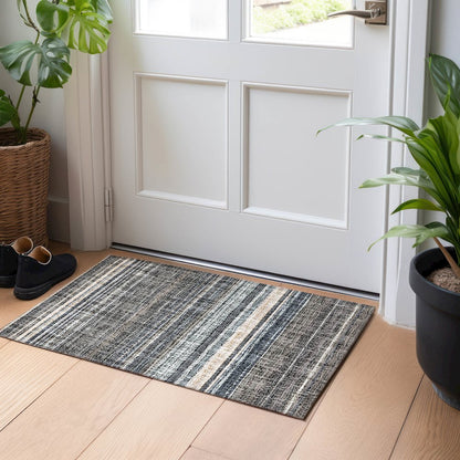 Luxury Washable Indoor/Outdoor Portico Chocolate 1'8" x 2'6" Rug