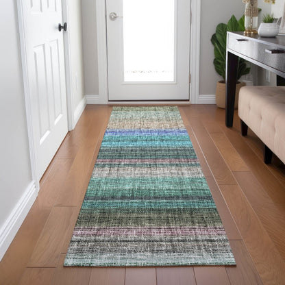 Luxury Washable Indoor/Outdoor Portico Sage 2'3" x 7'6" Runner Rug