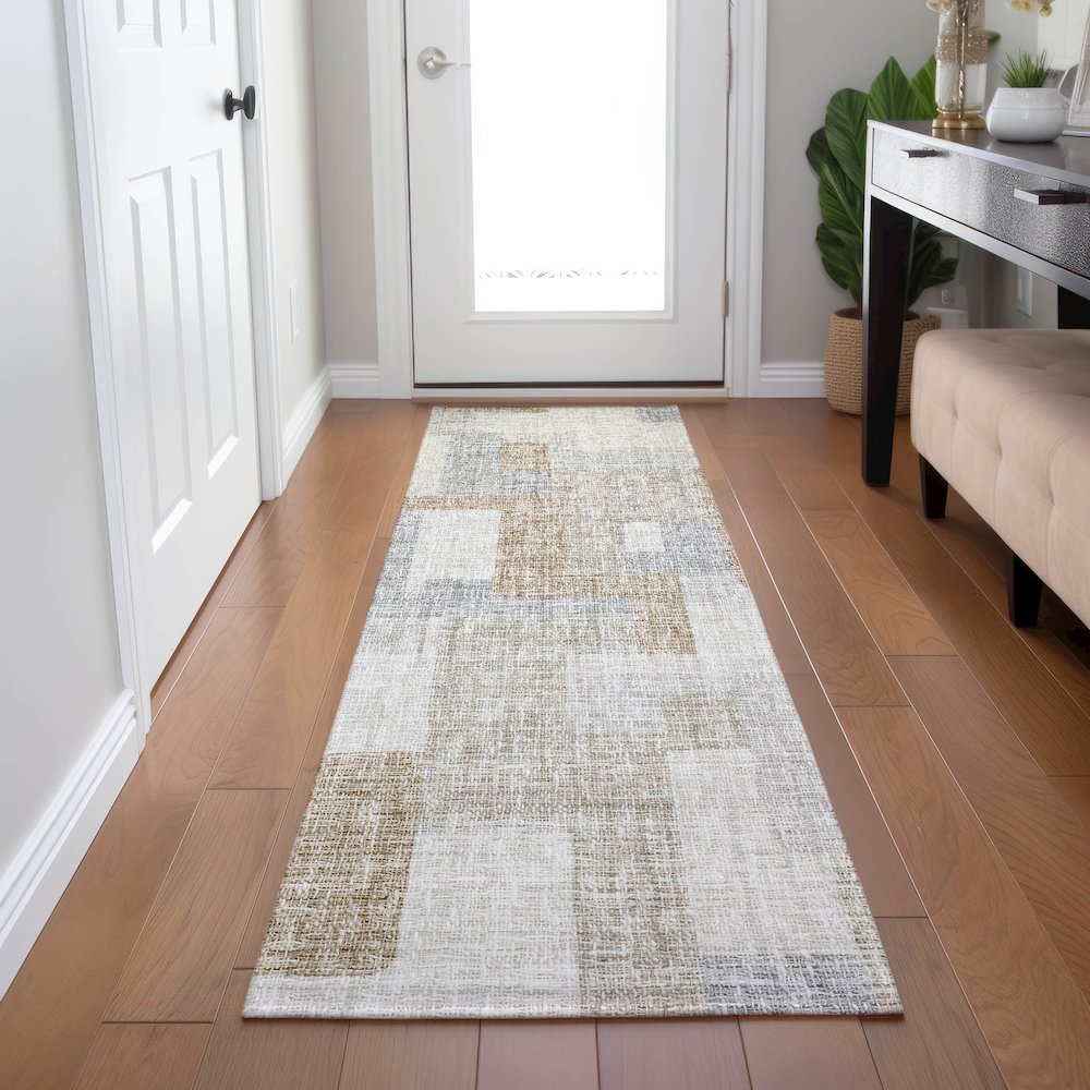 Luxury Washable Indoor/Outdoor Portico Ivory 2'3" x 7'6" Runner Rug