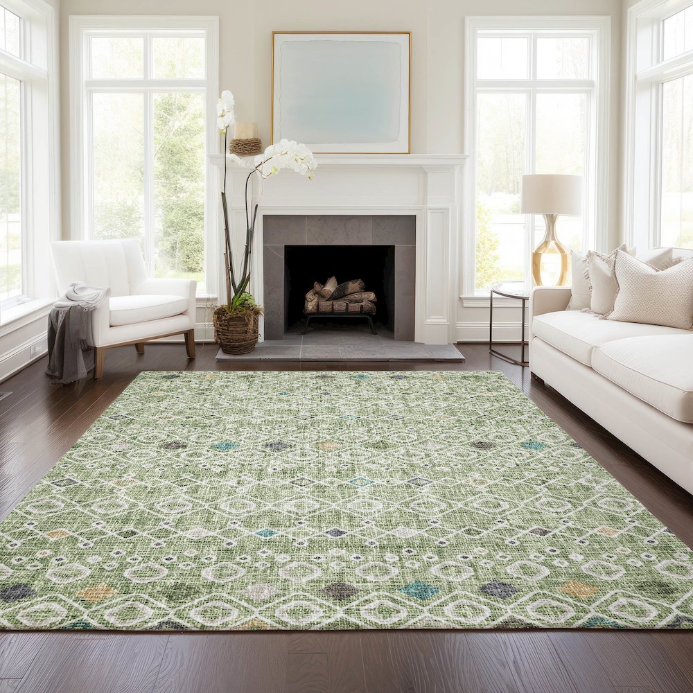 Luxury Washable Indoor/Outdoor Portico Aloe 2'6" x 3'10" Rug