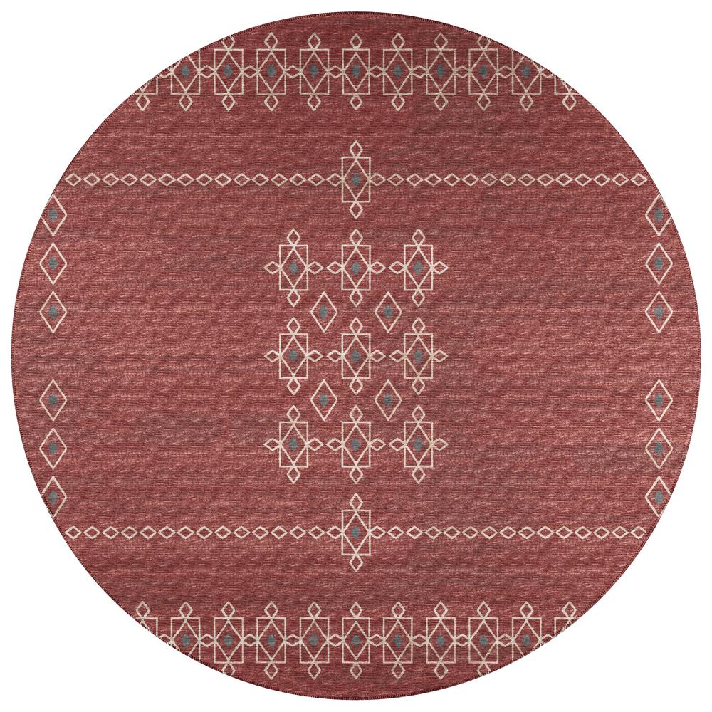Indoor/Outdoor Sedona SN3 Paprika Washable 10' x 10' Round Rug