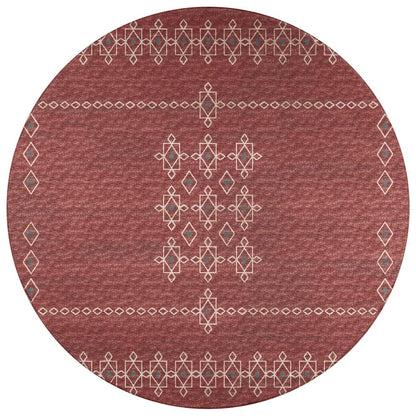 Indoor/Outdoor Sedona SN3 Paprika Washable 10' x 10' Round Rug