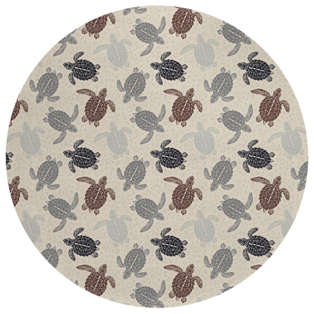 Indoor/Outdoor Surfside ASR43 Sand Washable 8' x 8' Round Rug