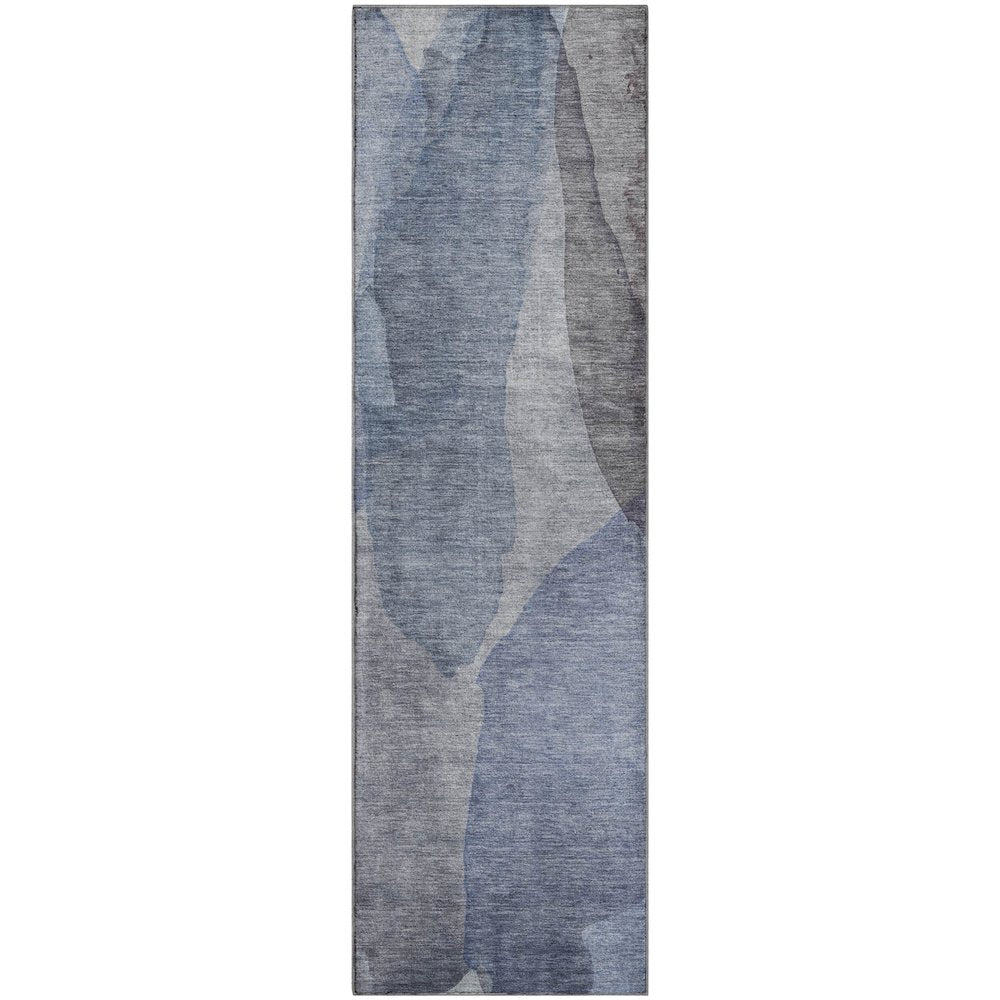 Luxury Washable Indoor/Outdoor Ravenna Blue 2'3" x 7'6" Runner Rug