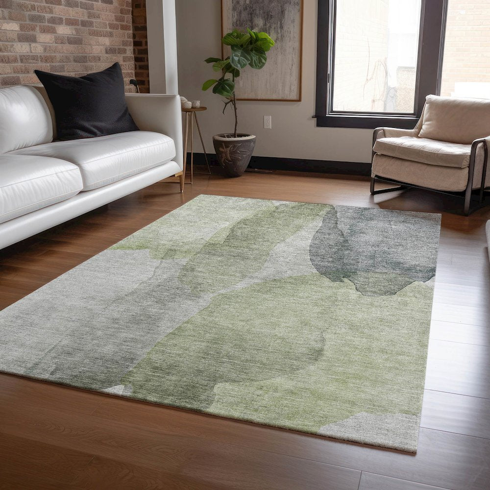 Luxury Washable Indoor/Outdoor Ravenna Fern 2'6" x 3'10" Rug