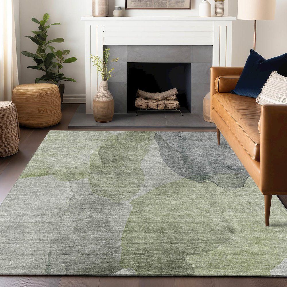 Luxury Washable Indoor/Outdoor Ravenna Fern 2'6" x 3'10" Rug