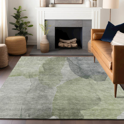 Luxury Washable Indoor/Outdoor Ravenna Fern 2'6" x 3'10" Rug