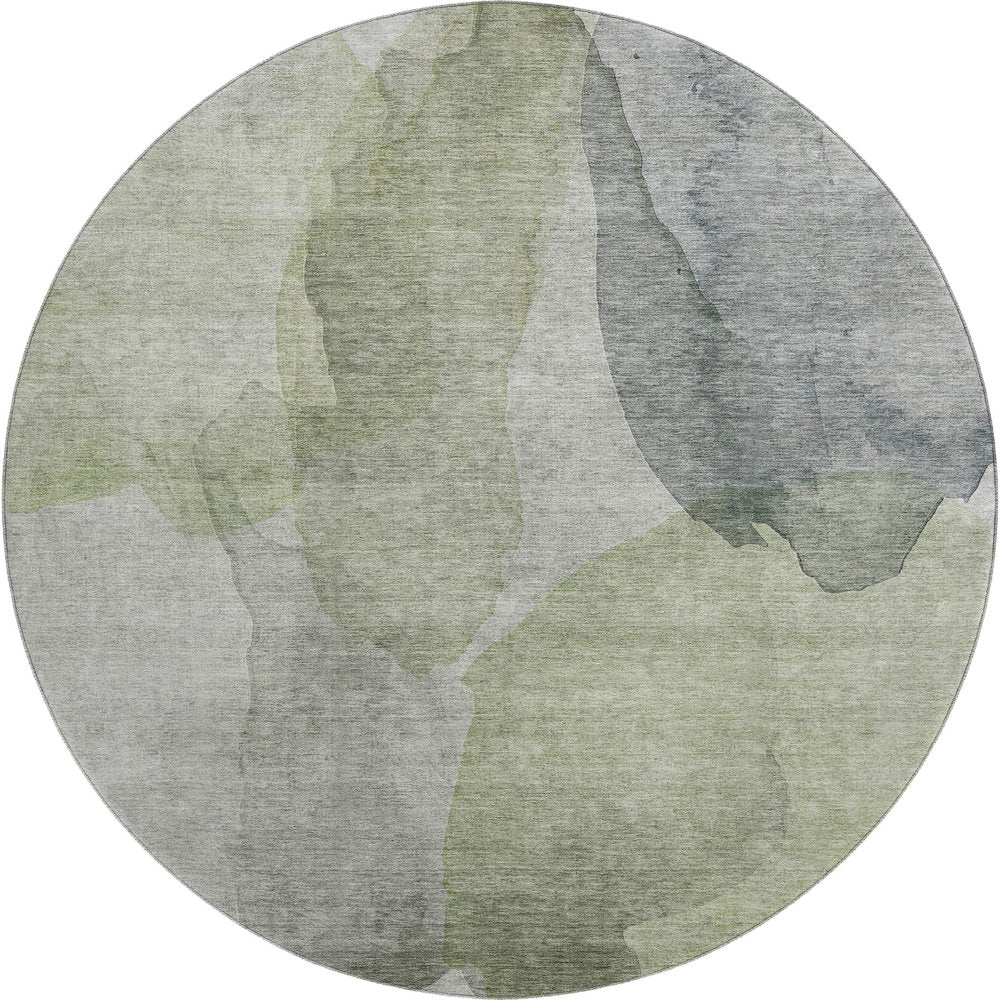 Luxury Washable Indoor/Outdoor Ravenna Fern 8' x 8' Round Rug